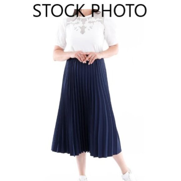 Classic Sateen Midi Accordion Skirt (Size 14-18) - Picture 5 of 5